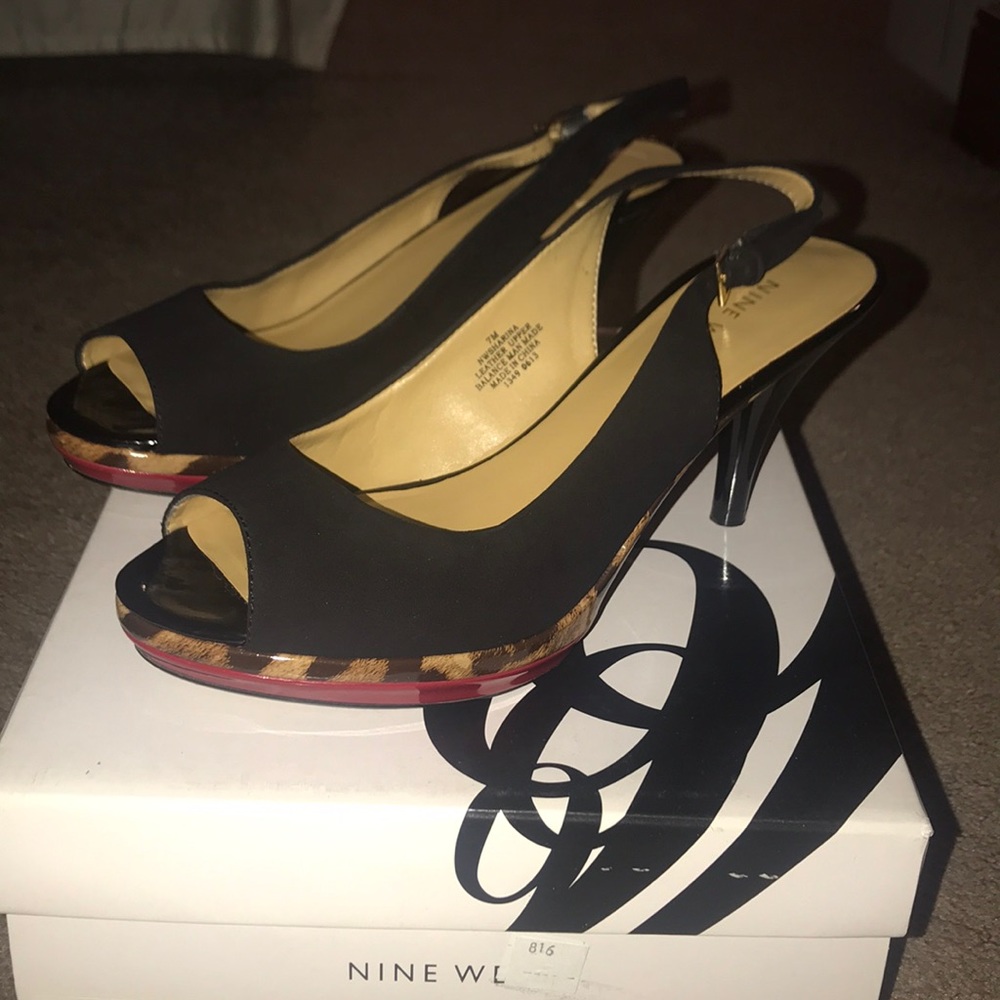 Nine west NWSharina peep toe black heel